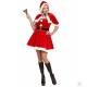 Miss Santa komplekts - samta un plīša kleita﻿ jostas apmetnis ar kapuci  izmērs S﻿