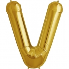 Burtu balons sarkanās krāsā "V",  87cm, folijas figūra paredzēta piepūšanai ar hēliju