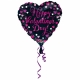 Sirds formas balons Valentīna Dienai - Rozā svētki. Izmērs 43cm., piepūšams ar hēliju 