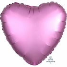 Sirds formas folijas balons "Satin Luxe Rozā Flamingo ", izmērs, 43cm, piepušams ar hēliju