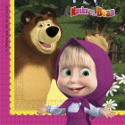 20.gab  2-kārtu  papīra salvetes 33x33cm MASHA AND THE BEAR
