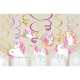 12 Spiraļu Dekoracias Magical Unicorn﻿