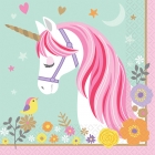 16  Salvetes Magical Unicorn 33 cm