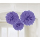 POM PON - zīdpapīra piekaramās dekorācijas﻿, 40.6cm, purpura﻿ krāsa, 3.gab. iepakojumā.