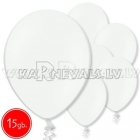 10.5"/27cm  lateksa balons,, pastels, balts,  15 gab. 