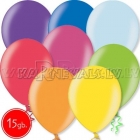 12"/30cm lateksa balons, metalliks, assorti, 15 gab.