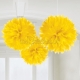 POM PON - zīdpapīra piekaramās dekorācijas, komplektā 3 gab., diam. 41 cm, dzeltenā krāsā