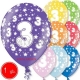 30 cm lateksa balons ar hēliju un hi-float, 1  dzimšanas diena, assortimenta 8 dažadas krasas, 1 gab.
