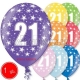30 cm lateksa balons ar hēliju un hi-float, 1  dzimšanas diena, assortimenta 8 dažadas krasas, 1 gab.