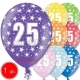 30 cm lateksa balons ar hēliju un hi-float, 1  dzimšanas diena, assortimenta 8 dažadas krasas, 1 gab.
