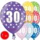 30 cm lateksa balons, 1  dzimšanas diena, assortimenta 8 dažadas krasas, 1 gab.