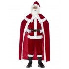 Santa Klausa kostims  Lukss Sarkanais, L/XL - bikses, jaka, apmetnis, josta, zābaki, cimdi, bārda, cepure
