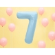 Ciparu balons, gaiši zils, folija, 86 cm., piepūšams ar hēliju vai gaisu
