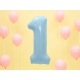 Ciparu balons, gaiši zils, folija, 86 cm., piepūšams ar hēliju vai gaisu