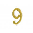 Svece cipars “9”, 10 cm