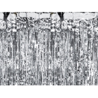 Folijas aizkari, eņģeļmati, lietutiņš, sudraba, 90 x 250 cm