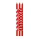 10 CANDLES W/HOLDERS RED CM 15,5