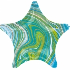 Folija balons “Marmora zaļā zvaigzne”, 43cm, S180