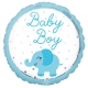 Folija balons “Baby Boy Zilonis”, zils, apaļš, 43cm, S40