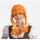 Bavāriešu meitene/Octoberfest parūka, oranža ar čolku 