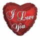 Folijas sirds formas balons "I Love You Script", sarkans, 43 cm 