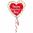 Folijas sirds formas balons "HVD Gold & Silver Dots", 43 cm