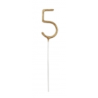 Brīnumsvecīte “5” cipara formā, 17,8 cm, zelta