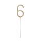 Brīnumsvecīte “6” cipara formā, 17,8 cm, zelta