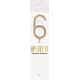 Brīnumsvecīte “6” cipara formā, 17,8 cm, zelta