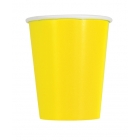 Papīra glāzes, dzeltenas, 266 ml, 8 gab