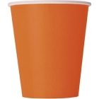 Papīra glāzes, oranžas, 266 ml, 14 gab