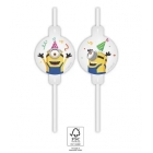 Kokteiļa salmiņi "Minions Movie", 22 cm, 4 gab.