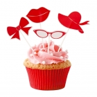 Kūku dekorācijas komplekts, sarkans, 12 gab. 