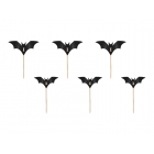 Sikspārņu kūku dekorācijas Helovīnam , melnas, 3,6-4,7 cm 6 pc.