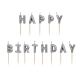 Dzimšanas dienas sveces “Happy Birthday”, 2,5 cm, sudraba 