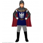 Bruņinieka kostīms, zils - formas tērps ar apmetni, josta, audumu ķivere, 140 cm 