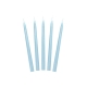 Taper candle, matt, sky-blue, 24cm: 1pkt/10pc. 