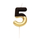 NUMERAL METAL CANDLE N.5  CM 10.5 BLACK/GOLD 