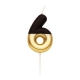 NUMERAL METAL CANDLE N.6  CM 10.5 BLACK/GOLD 