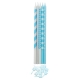 10 CANDLES W/HOLDERS LIGHT BLUE CM 15,5 