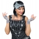 20. gadu “Flapper” aksesuāru komplekts (lente, auskari, krelles, cimdi) 