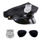 Policijas virsnieka komplekts: (cepure, brilles, nozīmīte)
 (cepure, brilles, žetons)