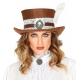 Steampunk cilindrs ādas imitācijā, novecināts 