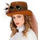 Steampunk cilindrs ar brillēm un plīvuru 