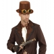 Steampunk cilindrs ar brillēm, filcs 15 cm 