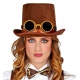 Steampunk cilindrs ar brillēm, filcs 15 cm 
