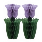 Papīra dekorācijas - Violetas tulpes, 2 gab., izmērs 15 cm