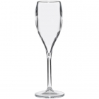 Caurspīdīga šampanieša glāze (flute) no augstas kvalitātes plastmasas.