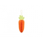 Papīra dekorācija Burkāns oranžā krāsā, augstums 20 cm