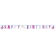 Papīra  burtu virtene "Happy Birthday" UNICORN svētku atribūtika